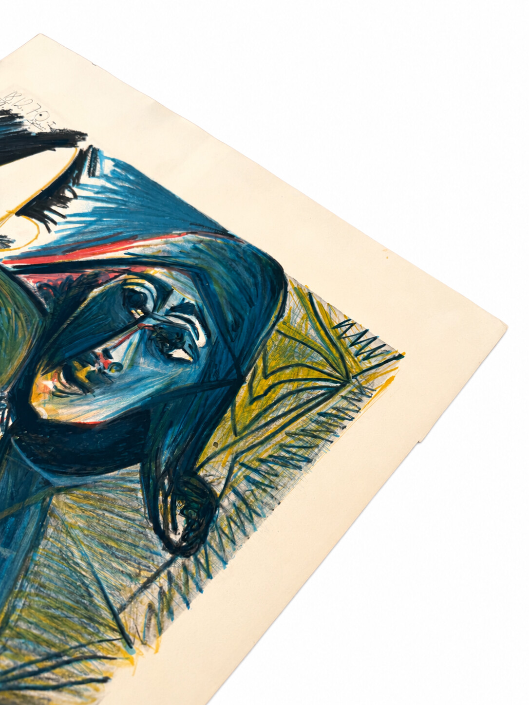 Le Clown et l’Arlequin — harlequin’s face and upper right margin