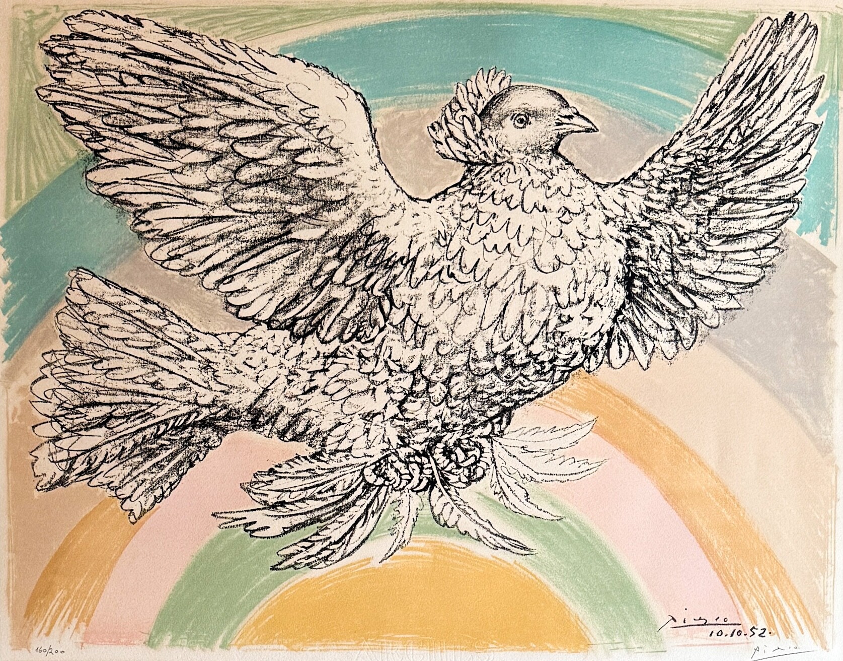 Colombe volant (à l’Arc-en-ciel) — view of the full printed image