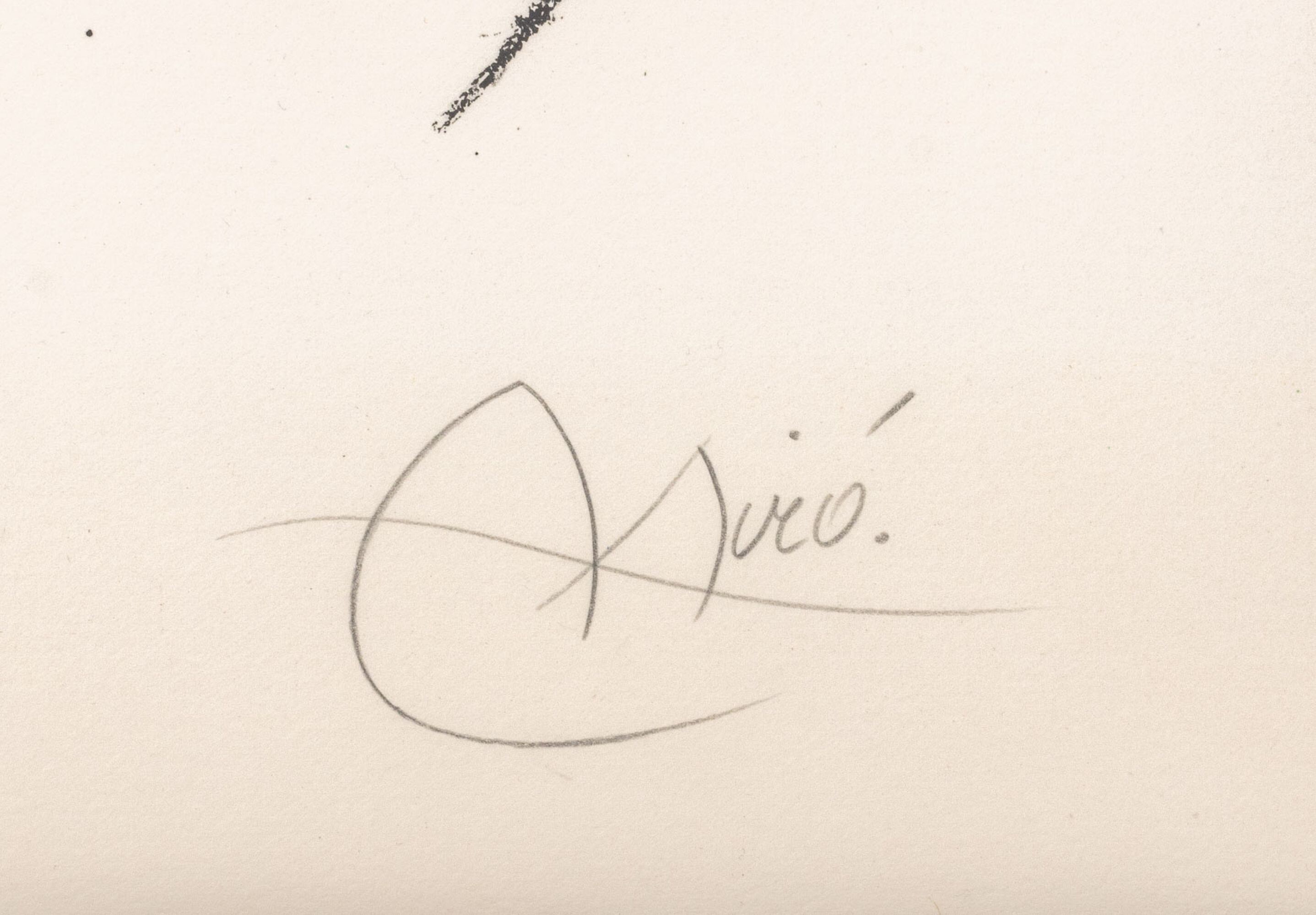 Lithograph IX — Miró’s pencil signature at the lower right